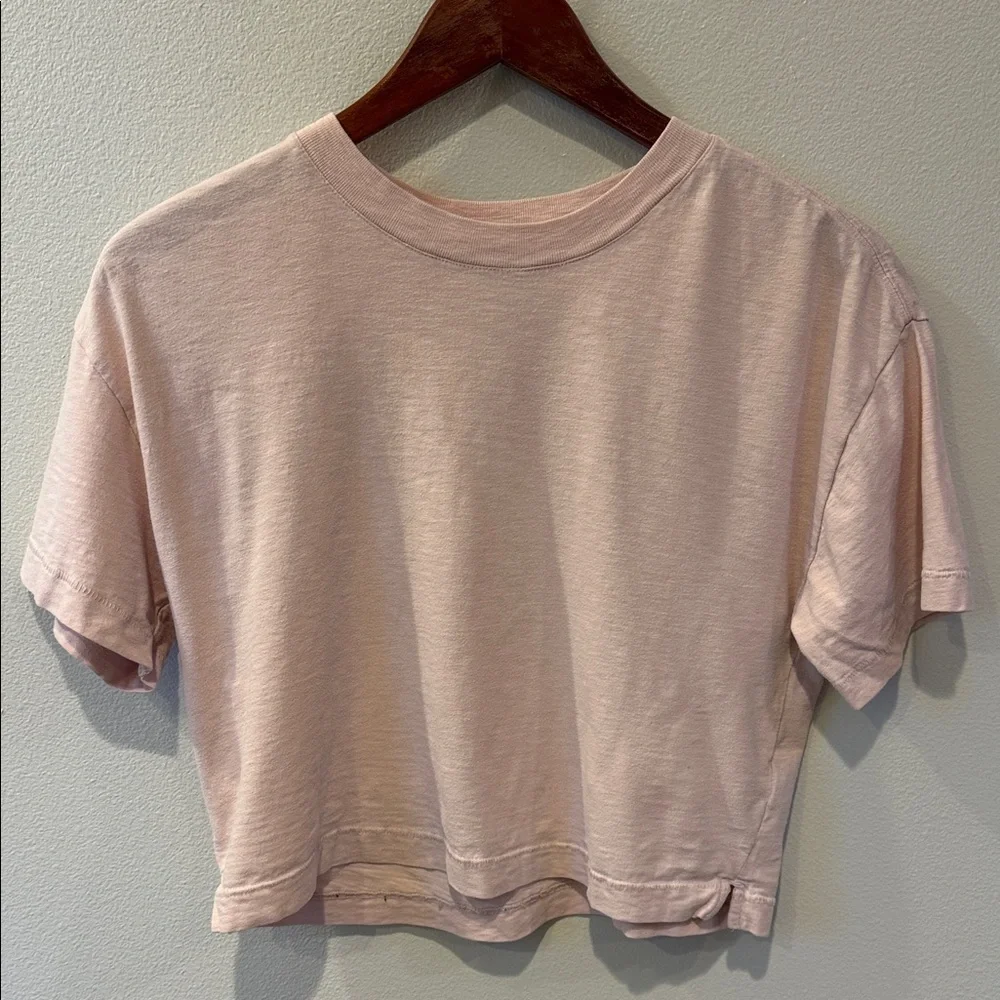 Teen Cropped Crewneck Top - Soft Blush Pink